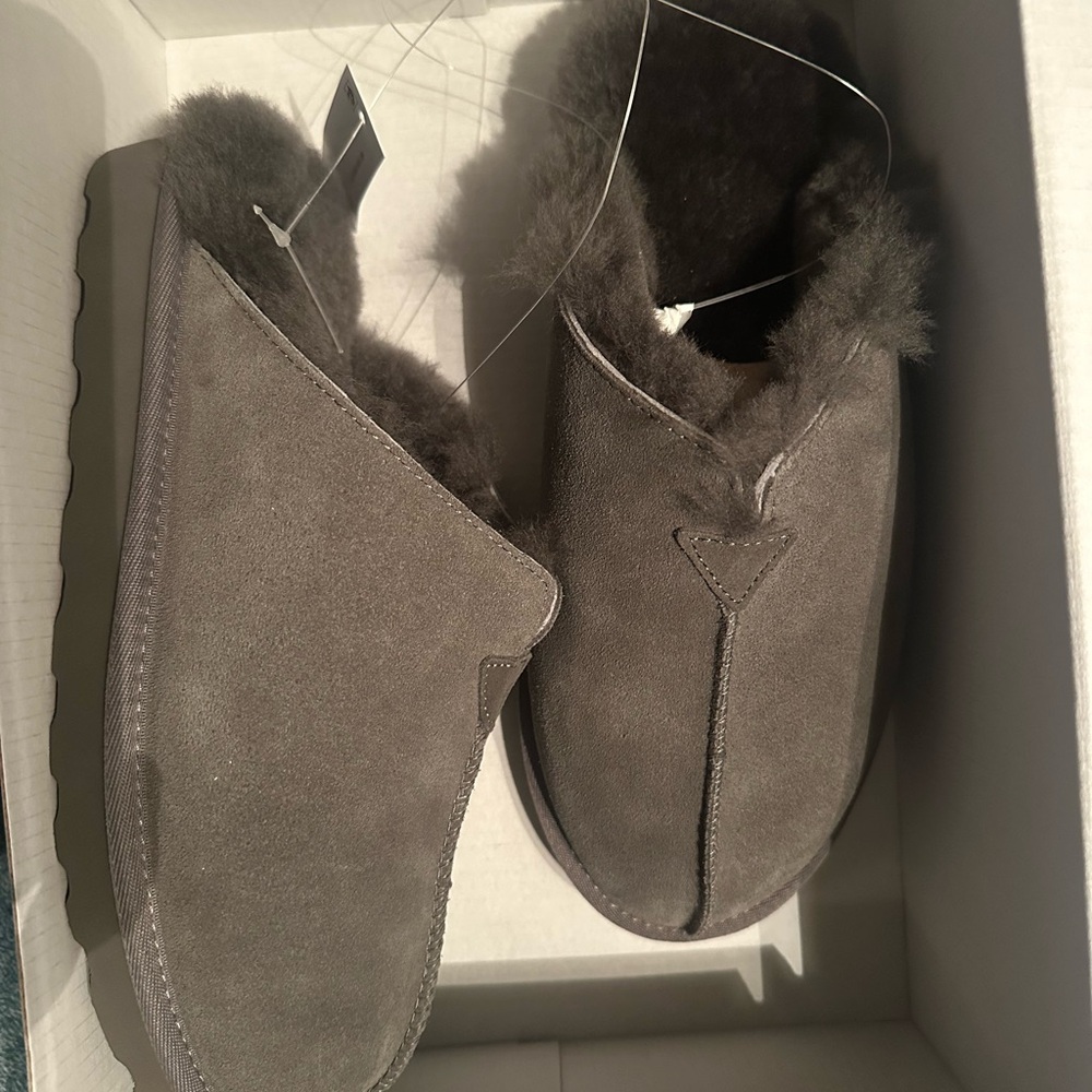Cozy Gray Suede Slippers